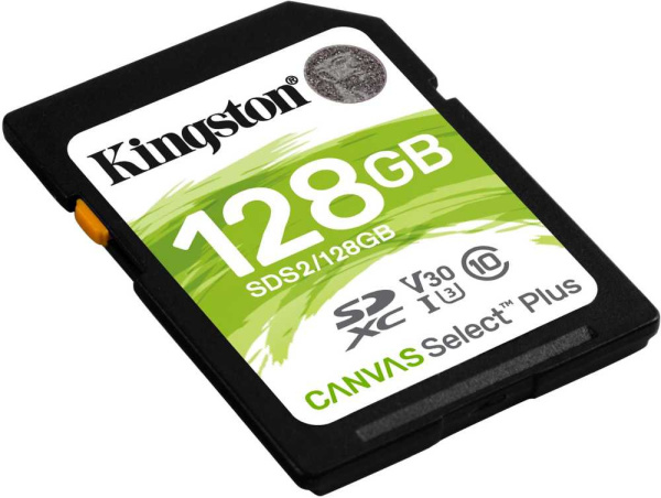 Флеш карта SDXC Kingston 128GB SDS2/128GB Canvas Select Plus w/o adapter