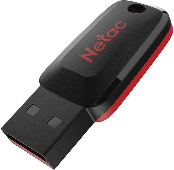 Флеш Диск Netac 64Gb U197 NT03U197N-064G-20BK USB2.0 черный/красный