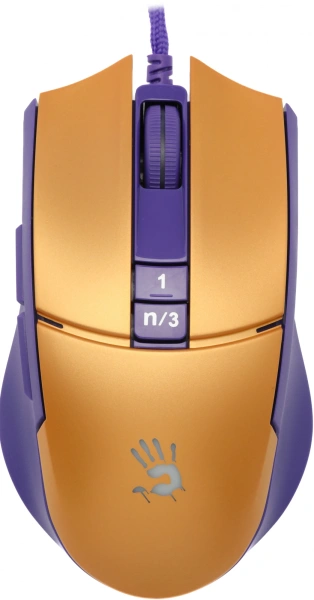 Мышь A4Tech Bloody L65 Max желтый/фиолетовый оптическая 12000dpi USB 6but (L65 MAX/ROYAL VIOLET)