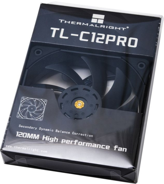 Вентилятор для корпуса Thermalright TL-C12 Pro 120х120x25 черный 4-pin 29.6дБ (TL-C12-PRO) Ret