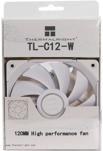 Вентилятор Thermalright TL-C12-W 120x120x25mm белый 4-pin 25.6dB 135gr Ret