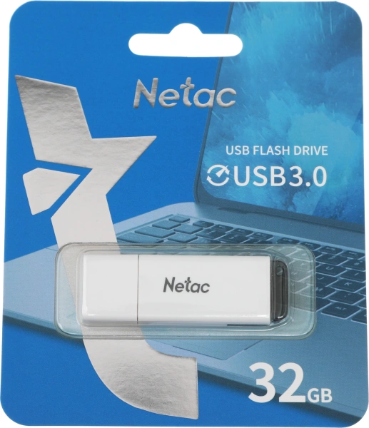 Флеш Диск Netac 32Gb U185 NT03U185N-032G-30WH USB3.0 белый