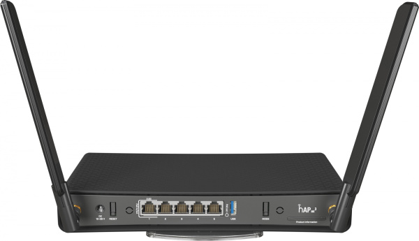 Роутер беспроводной MikroTik hAP ax3 (C53UIG+5HPAXD2HPAXD) AX1800 10/100/1000BASE-TX черный