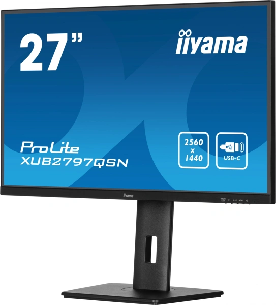 Монитор Iiyama 27" ProLite XUB2797QSN-B1 черный IPS LED 1ms 16:9 HDMI M/M матовая HAS Piv 1300:1 250cd 178гр/178гр 2560x1440 100Hz DP Quad HD 2K (1440p) USB 6.1кг