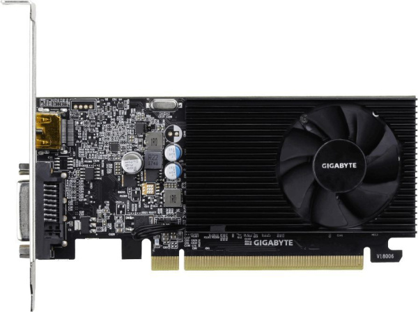 Видеокарта Gigabyte PCI-E GV-N1030D4-2GL NVIDIA GeForce GT 1030 2048Mb 64 DDR4 1177/2100 DVIx1 HDMIx1 HDCP Ret low profile