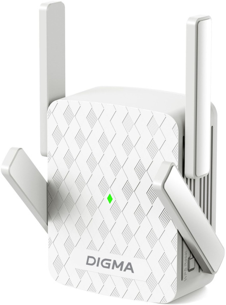 Повторитель беспроводного сигнала Digma D-WR400 AC1200 10/100BASE-TX/Wi-Fi белый