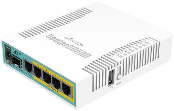 Роутер MikroTik hEX PoE (RB960PGS) 10/100/1000BASE-TX/SFP белый